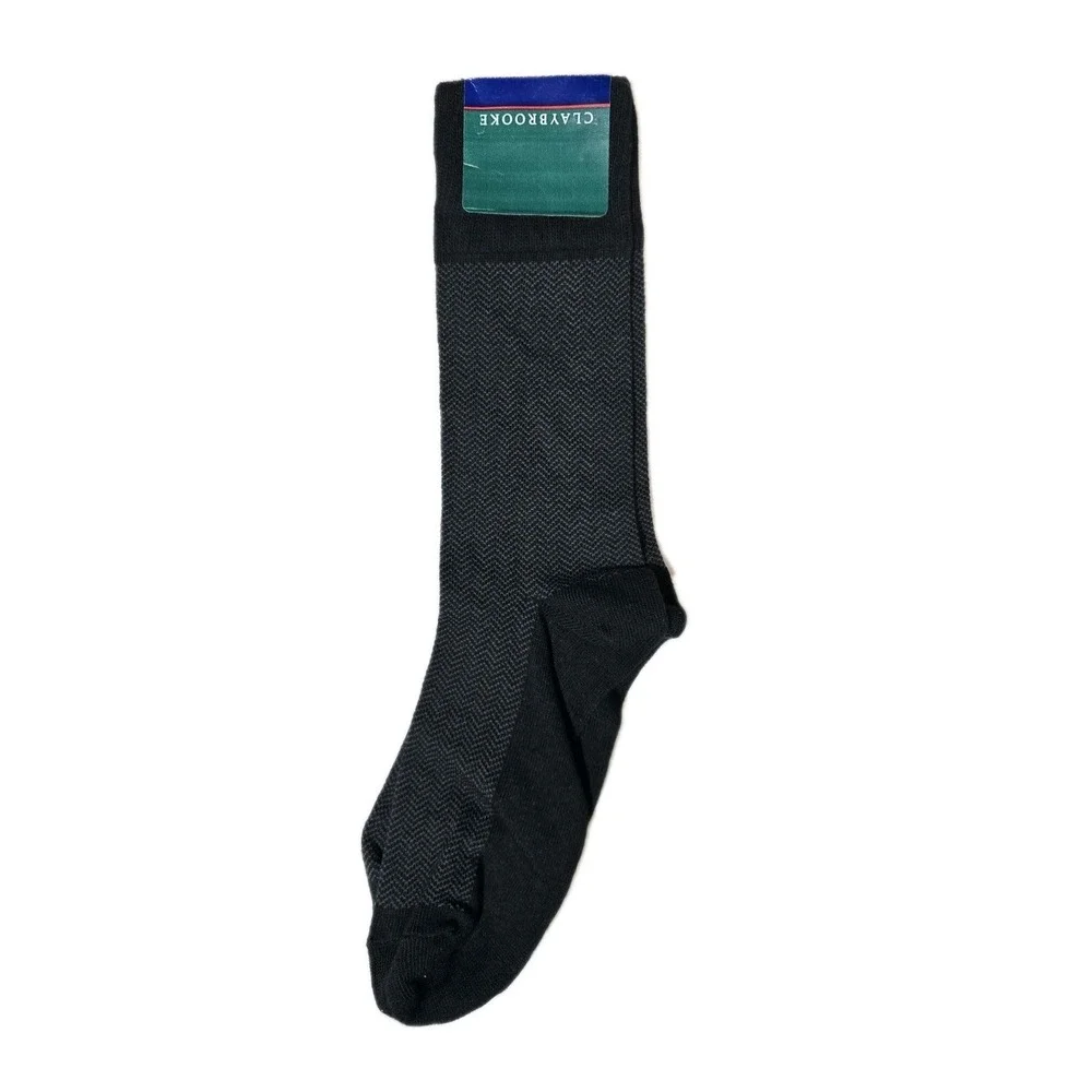 Claybrooke Men's Vintage Socks Black Nylon Cotton Blend New‎